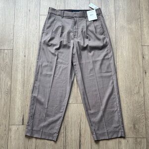Abercrombie & Fitch Baggy Pleated Brown Dress Pants Men’s 33x32 NWT Work Casual